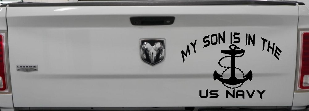 My Son Is In The US Navy With Anchor Military Car or Truck Window Decal Sticker