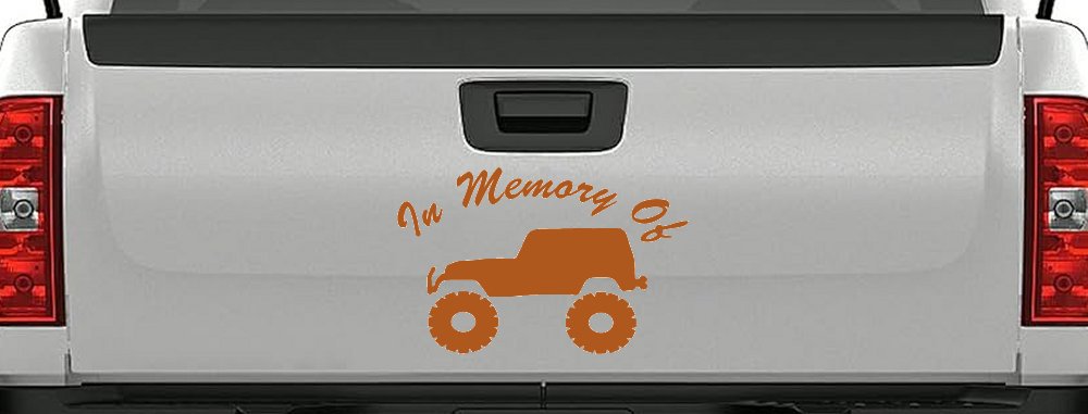 In Memory Of Jeep Off Road Car or Truck Window Decal Sticker