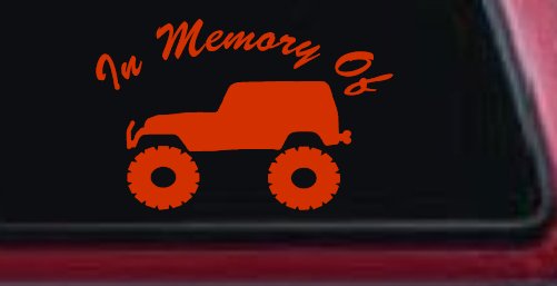 In Memory Of Jeep Off Road Car or Truck Window Decal Sticker