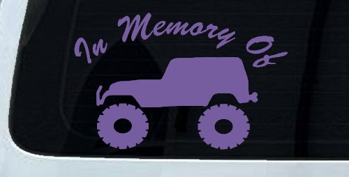 In Memory Of Jeep Off Road Car or Truck Window Decal Sticker (Purple)
