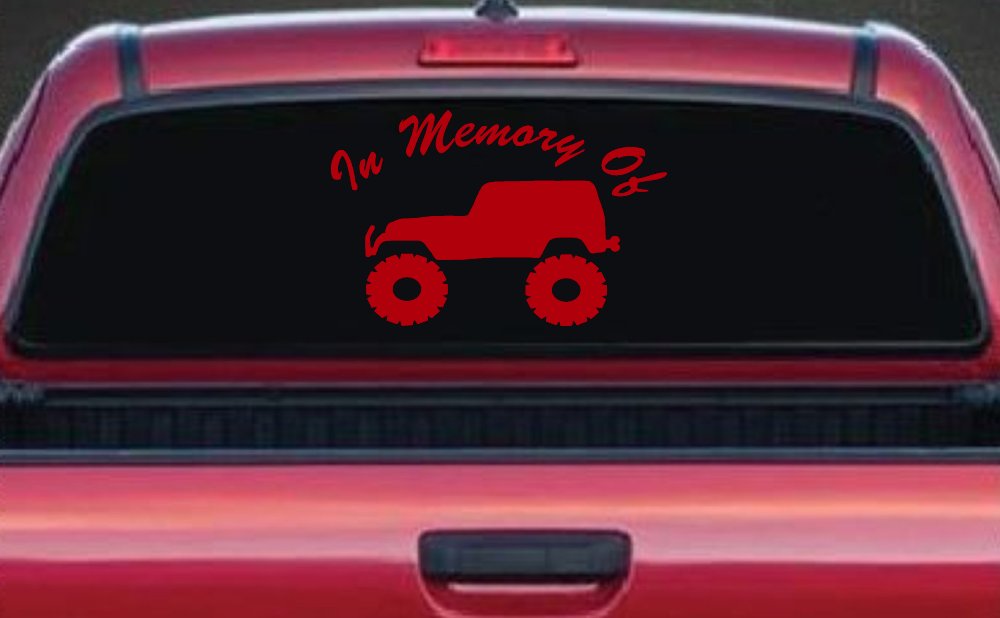 In Memory Of Jeep Off Road Car or Truck Window Decal Sticker