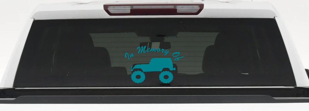 In Memory Of Jeep Off Road Car or Truck Window Decal Sticker