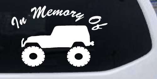 In Memory Of Jeep Off Road Car or Truck Window Vinyl Decal Sticker (White)