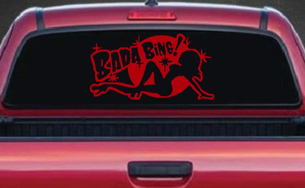 Bada Bing Car or Truck Window Decal Sticker (Red)