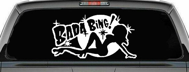 Bada Bing Car or Truck Window Decal Sticker (White)