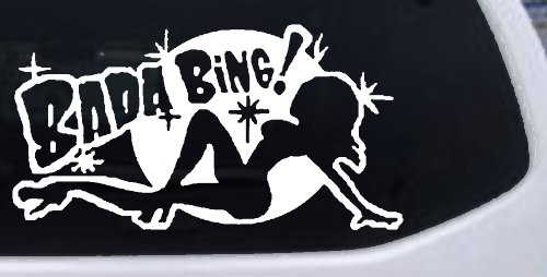 Bada Bing Car or Truck Window Decal Sticker (White)