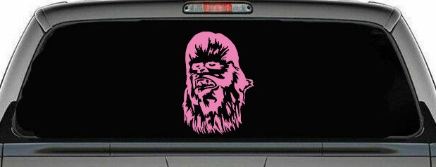 Chewbacca Sci Fi Car or Truck Window Decal Sticker (Pink)
