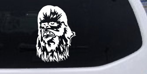 Chewbacca Sci Fi Car or Truck Window Decal Sticker (White)