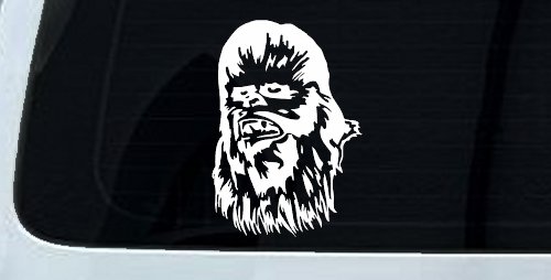 Chewbacca Sci Fi Car or Truck Window Decal Sticker (White)