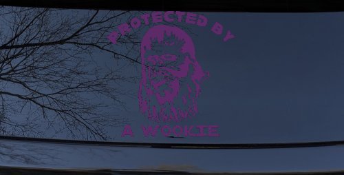 Protected By A Wookie Sci Fi Car or Truck Window Vinyl Decal Sticker (Violet)