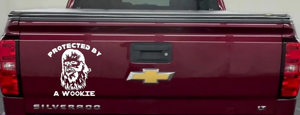 Protected By A Wookie Sci Fi Car or Truck Window Decal Sticker