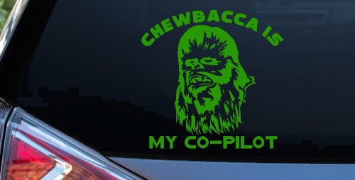 Chewbacca Is My Co Pilot Sci Fi Car or Truck Window Decal Sticker