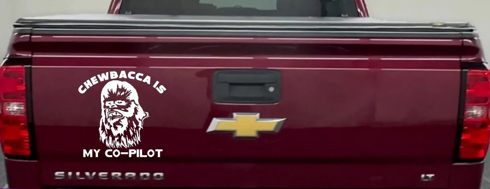 Chewbacca Is My Co Pilot Sci Fi Car or Truck Window Decal Sticker