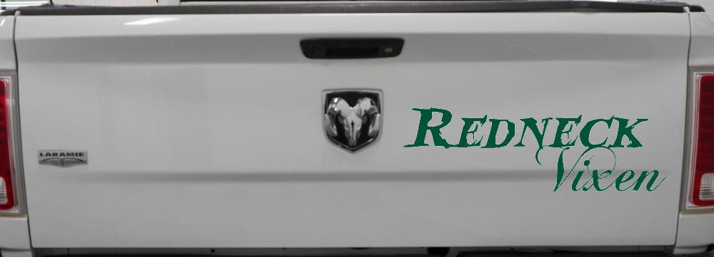 Redneck Vixen Girl Country Car or Truck Window Decal Sticker (Dark Green)