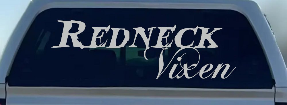 Redneck Vixen Girl Country Car or Truck Window Decal Sticker (Light Gray)