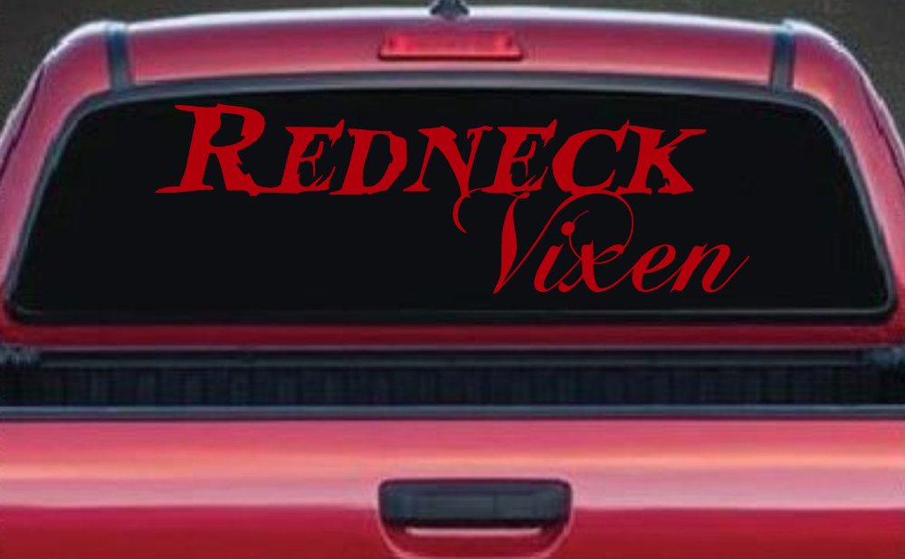 Redneck Vixen Girl Country Car or Truck Window Vinyl Decal Sticker (Red)
