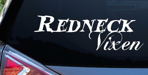 Redneck Vixen Girl Country Car or Truck Window Decal Sticker (White)