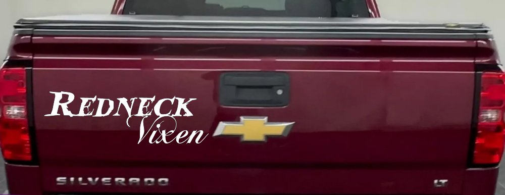 Redneck Vixen Girl Country Car or Truck Window Decal Sticker (White)