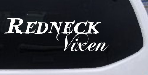 Redneck Vixen Girl Country Car or Truck Window Vinyl Decal Sticker (White)