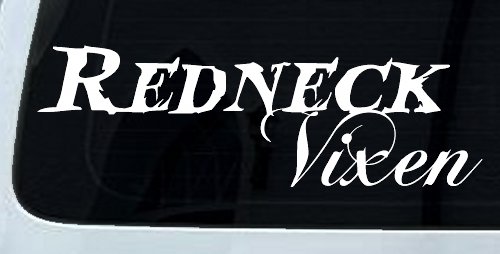 Redneck Vixen Girl Country Car or Truck Window Decal Sticker (White)