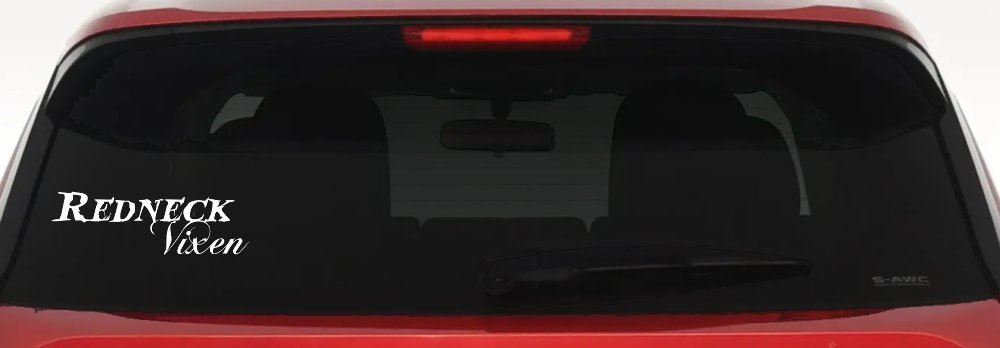 Redneck Vixen Girl Country Car or Truck Window Decal Sticker (White)