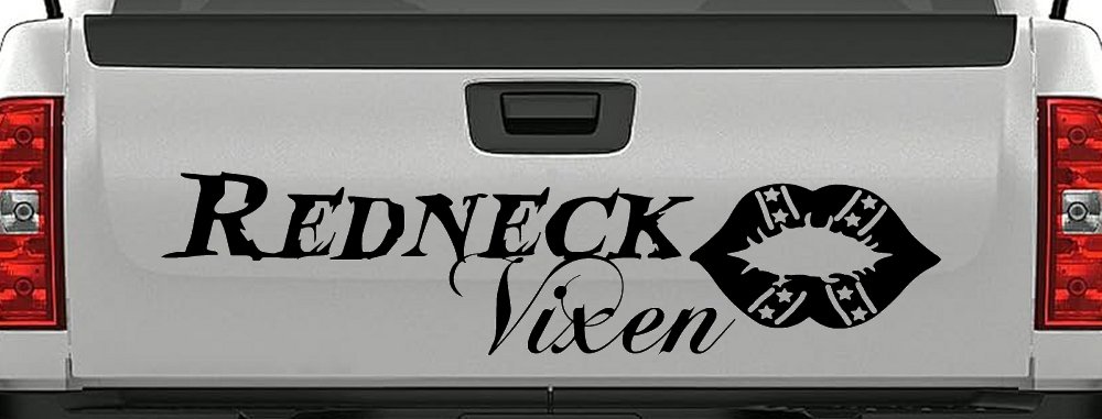 Redneck Vixen with Rebel Lips Country Car or Truck Window Decal Sticker