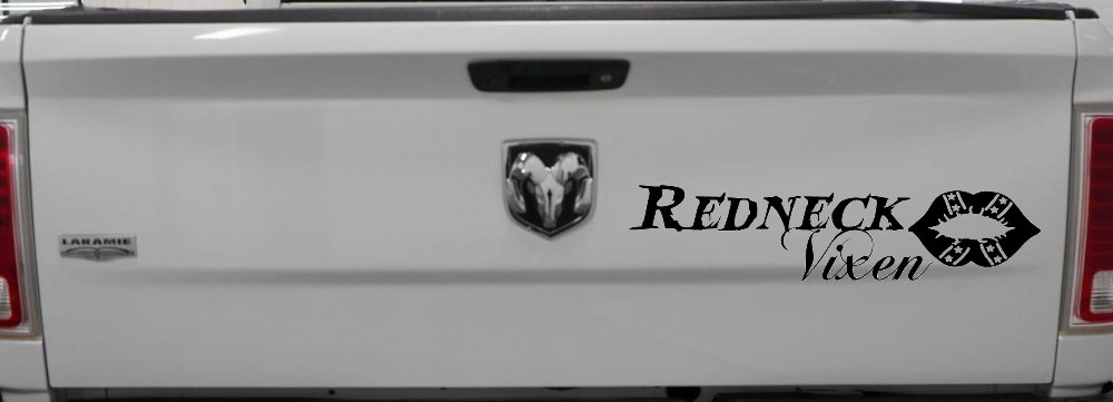 Redneck Vixen with Rebel Lips Country Car or Truck Window Decal Sticker
