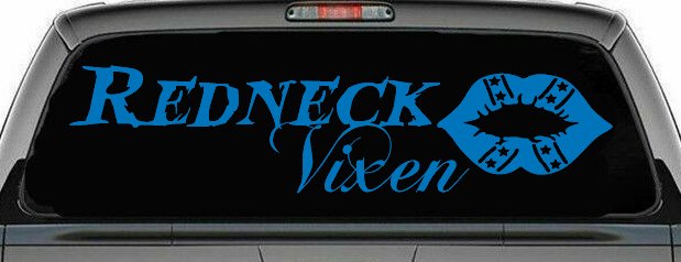 Redneck Vixen with Rebel Lips Country Car or Truck Window Decal Sticker