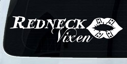 Redneck Vixen with Rebel Lips Country Car or Truck Window Decal Sticker