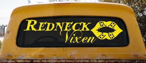 Redneck Vixen with Rebel Lips Country Car or Truck Window Decal Sticker