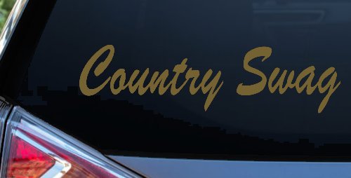 Country Swag Car or Truck Window Vinyl Decal Sticker (Gold)