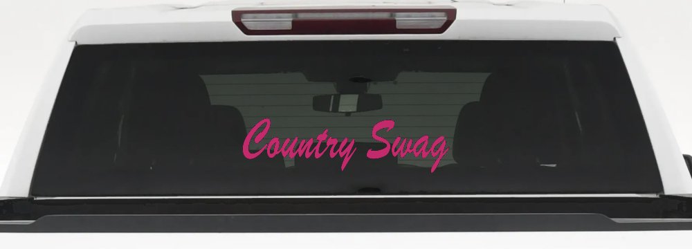Country Swag Car or Truck Window Vinyl Decal Sticker (Hot Pink)