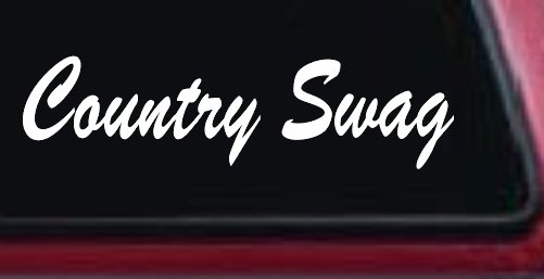 Country Swag Car or Truck Window Vinyl Decal Sticker (White)