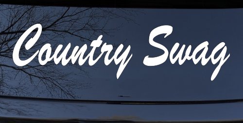 Country Swag Car or Truck Window Decal Sticker (White)