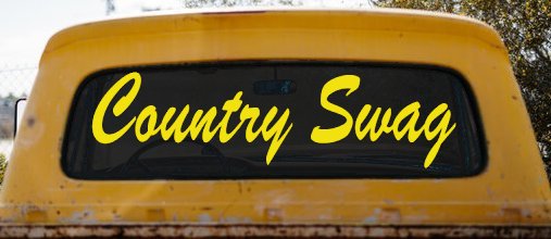 Country Swag Car or Truck Window Decal Sticker (Yellow)