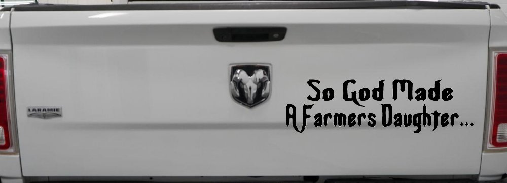 So God Made A Farmers Daughter Country Christian Car or Truck Window Decal Sticker