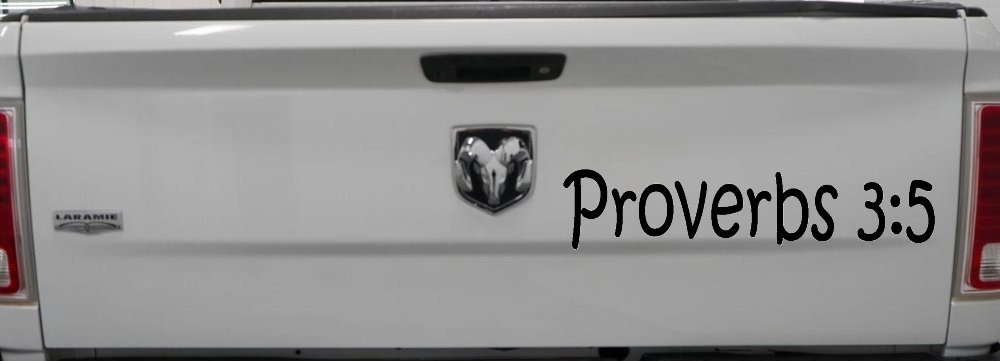 Proverbs 3 5 Christian Car or Truck Window Decal Sticker