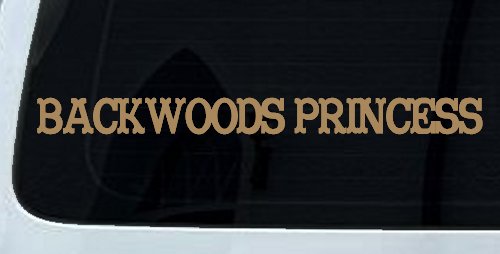Backwoods Princess Country Car or Truck Window Decal Sticker (Light Brown)