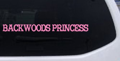 Backwoods Princess Country Car or Truck Window Vinyl Decal Sticker (Pink)