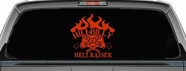 Hillbilly Hellraiser Country Car or Truck Window Decal Sticker