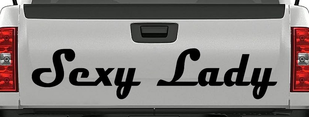 Sexy Lady Car or Truck Window Decal Sticker (Black)