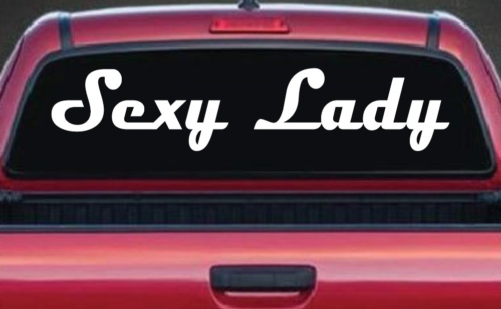 Sexy Lady Car or Truck Window Decal Sticker (White)