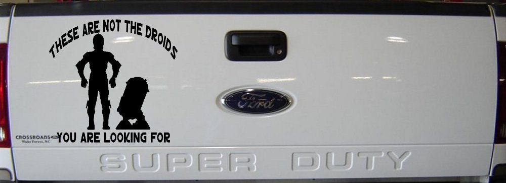 These Are Not The Droids You Are Looking For C3PO R2 D2 Sci Fi Car or Truck Window Decal Sticker (Black)