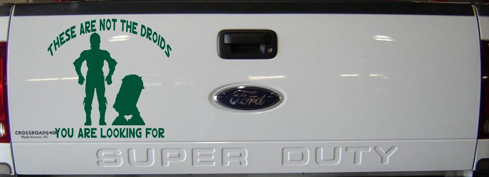 These Are Not The Droids You Are Looking For C3PO R2 D2 Sci Fi Car or Truck Window Decal Sticker (Dark Green)
