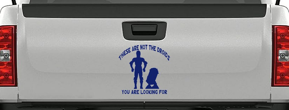 These Are Not The Droids You Are Looking For C3PO R2 D2 Sci Fi Car or Truck Window Decal Sticker (Navy)