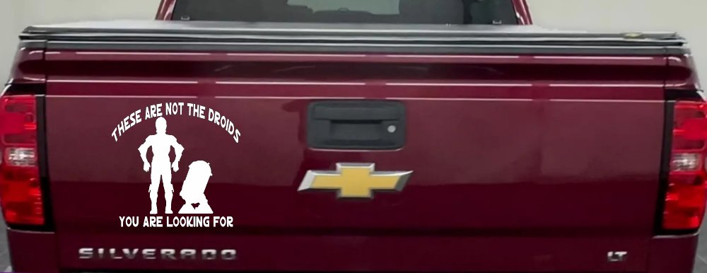 These Are Not The Droids You Are Looking For C3PO R2 D2 Sci Fi Car or Truck Window Decal Sticker
