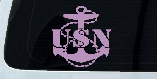 USN Navy Anchor Military Car or Truck Window Decal Sticker (Lilac)