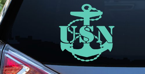 USN Navy Anchor Military Car or Truck Window Vinyl Decal Sticker (Mint)