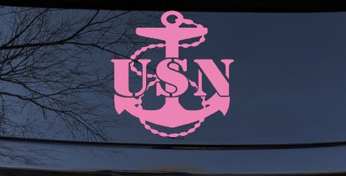 USN Navy Anchor Military Car or Truck Window Vinyl Decal Sticker (Pink)