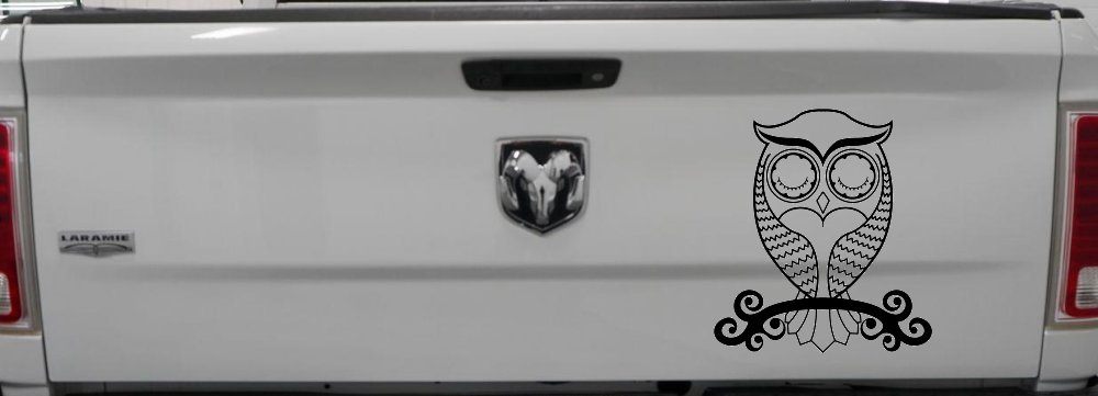 Cute Owl On Small Swirl Tree Limb Car or Truck Window Decal Sticker